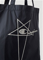 Embroidered Logo Shopper Tote in Black