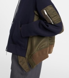 Sacai Paneled zip-up hoodie
