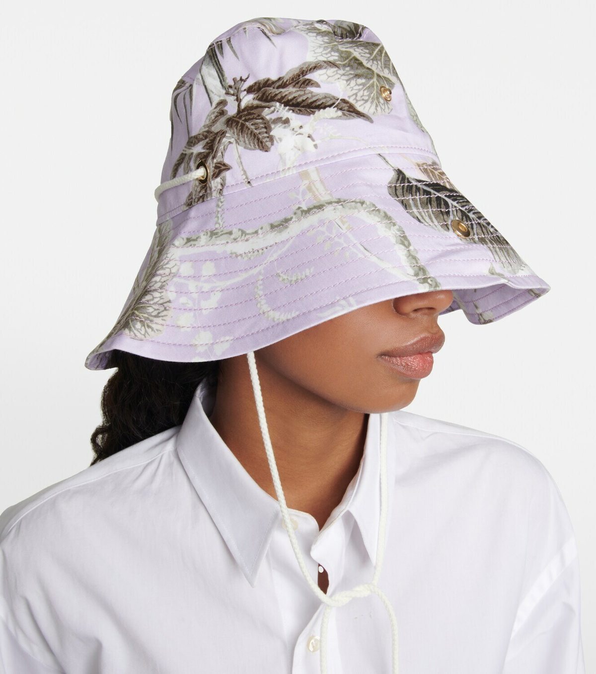 Erdem - Floral canvas bucket hat