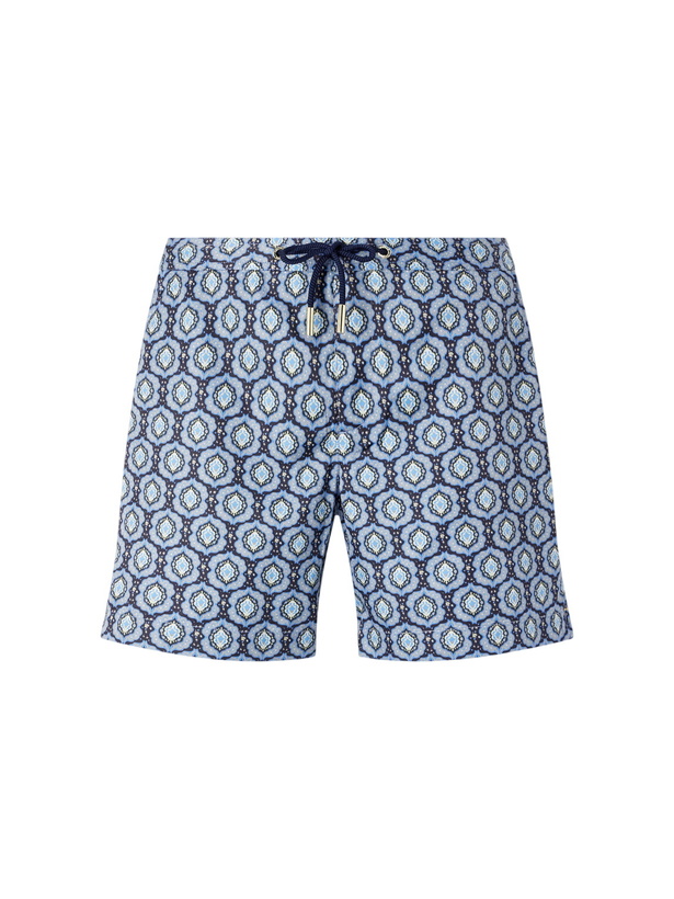 Photo: Orlebar Brown - Bulldog Passetto Straight-Leg Mid-Length Printed Swim Shorts - Blue