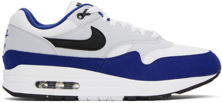 Photo: Nike White & Blue Nike Air Max 1 Sneakers