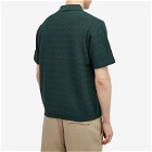 Dime Men's Wave Cable Knit Polo Shirt in Forest