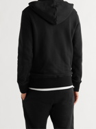 ALEXANDER MCQUEEN - Slim-Fit Logo-Embroidered Loopback Cotton-Jersey Hoodie - Black