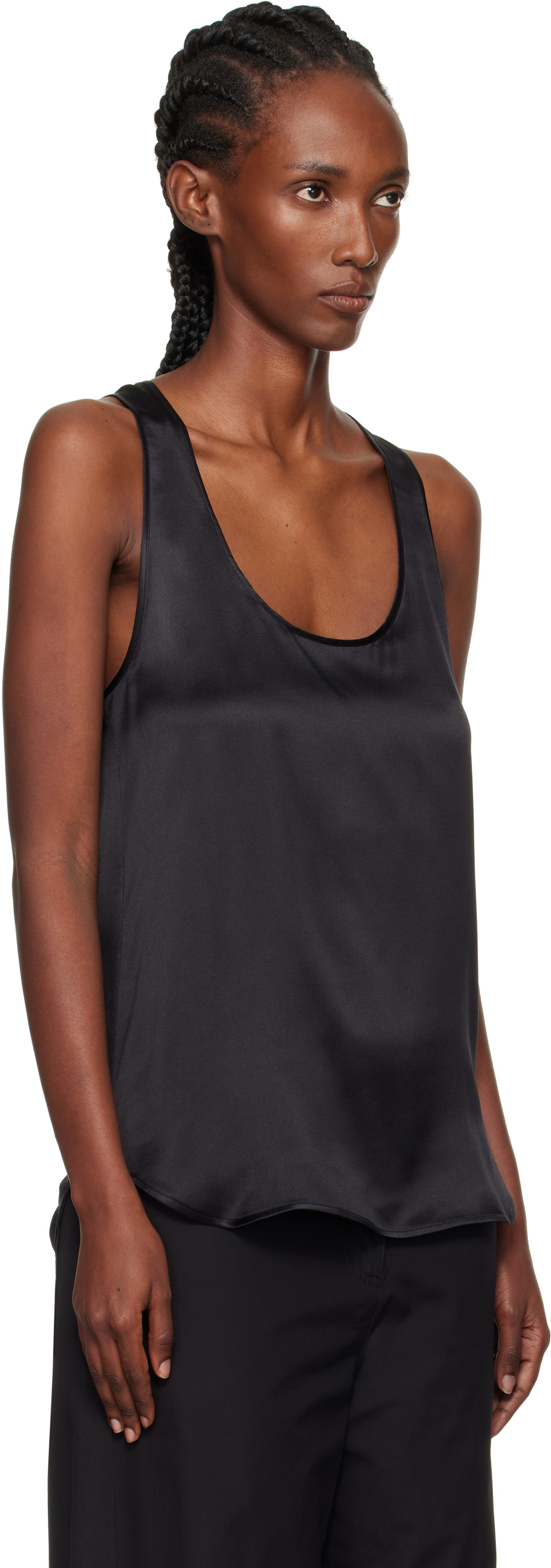 WARDROBE.NYC Black Silk Tank Top