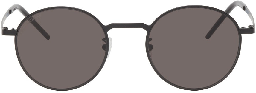 Photo: Saint Laurent Black SL 250 Slim Round Sunglasses