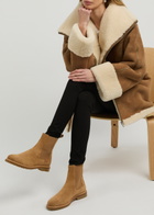 Legres Suede Chelsea Ankle Boots Taupe