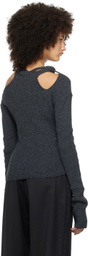 Jade Cropper Gray Cutout Sweater
