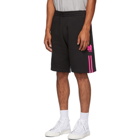 adidas Originals Black and Pink 3D Trefoil 3-Stripe Sweat Shorts