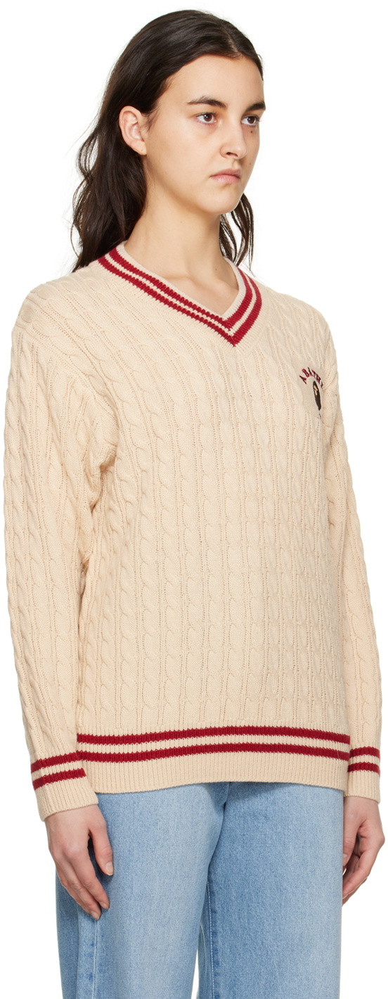 BAPE Beige College Sweater