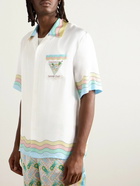 Casablanca - Vase Camp-Collar Printed Silk-Twill Shirt - White