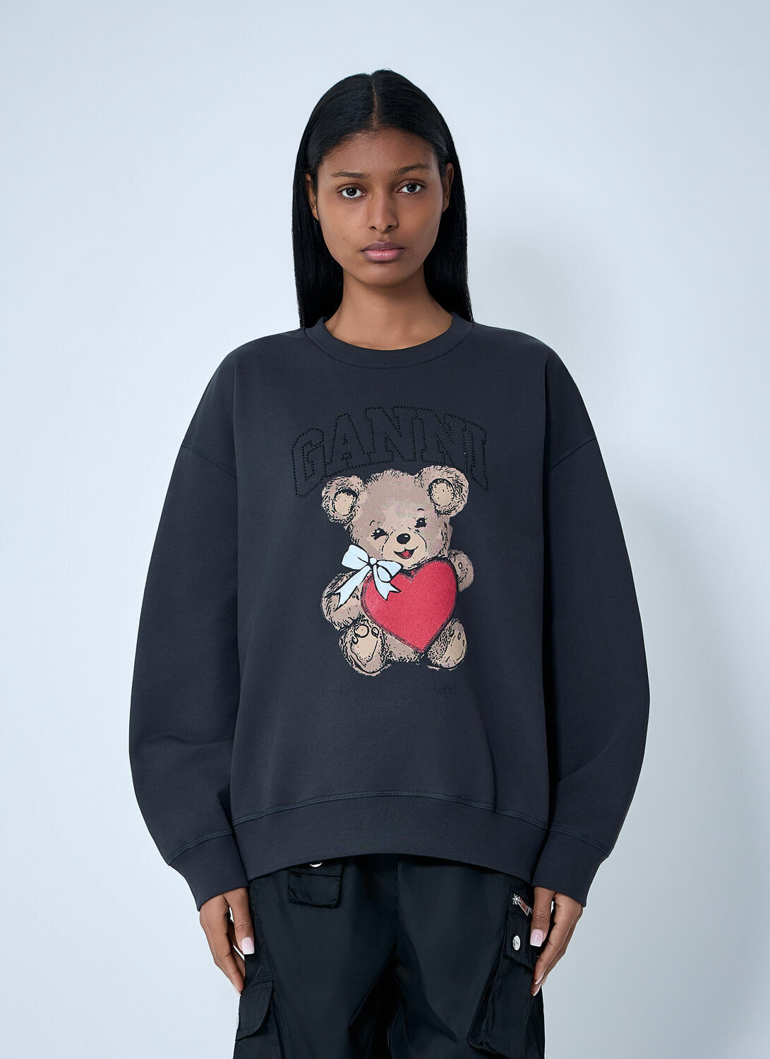 GANNI Logo Motif Sweatshirt
