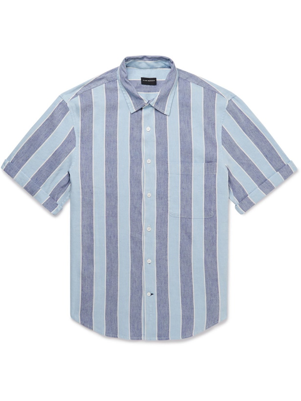 Photo: Club Monaco - Striped Linen-Blend Shirt - Blue