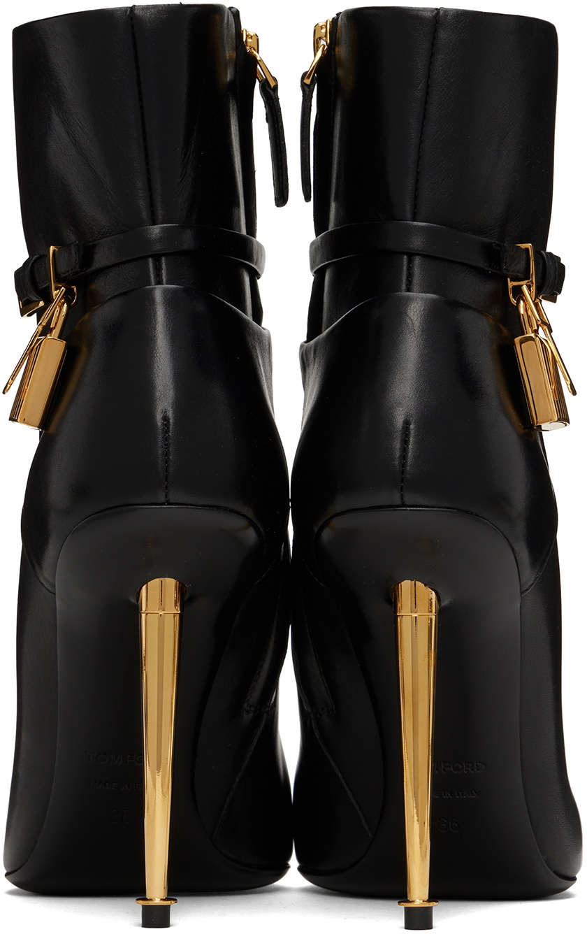 TOM FORD Black Padlock Ankle Boots