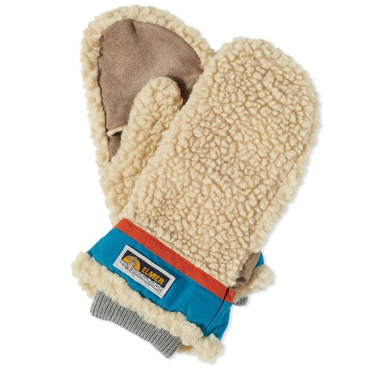 Photo: Elmer Gloves Wool Pile Flip Mitten in Beige/Blue