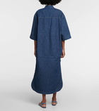 Valentino Embellished chambray denim kaftan