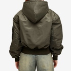 Entire Studios Women's Hooded Broad Bomber Jacket in Jade