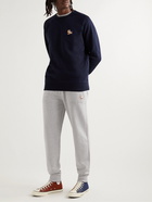 Maison Kitsuné - Chillax Fox Tapered Logo-Appliquéd Cotton-Jersey Sweatpants - Gray