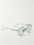 Native Sons - Aston Explorer Round-Frame Silver-Tone Metal Sunglasses