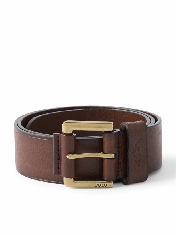 Photo: Polo Ralph Lauren - 4cm Textured-Leather Belt - Brown