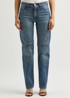 Coperni Zip-appliquéd Tapered-leg Jeans Blue