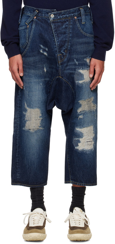 Photo: FUMITO GANRYU Indigo Graffiti 5P Sarouel Jeans