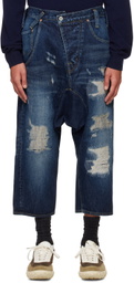 FUMITO GANRYU Indigo Graffiti 5P Sarouel Jeans