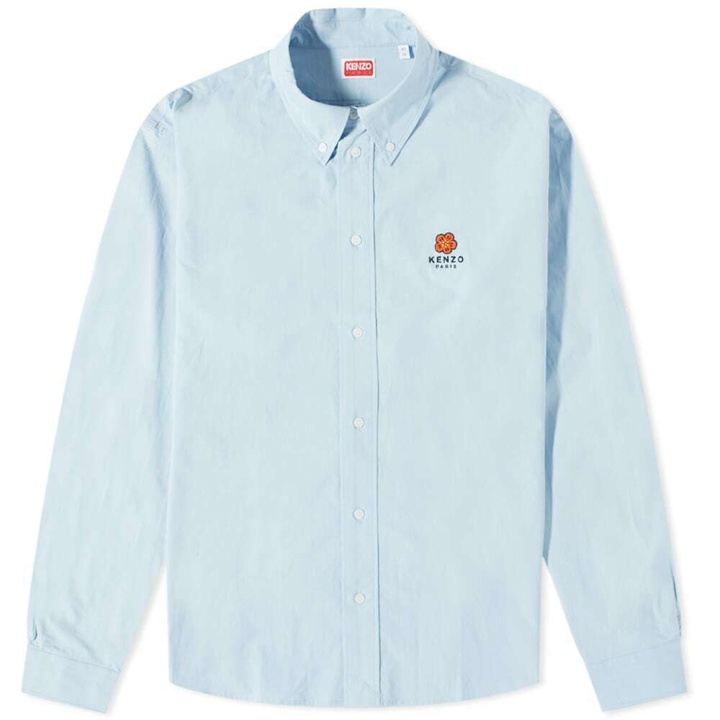 Photo: Kenzo Men's Logo Crest Button Down Poplin Shirt in Sky Blue