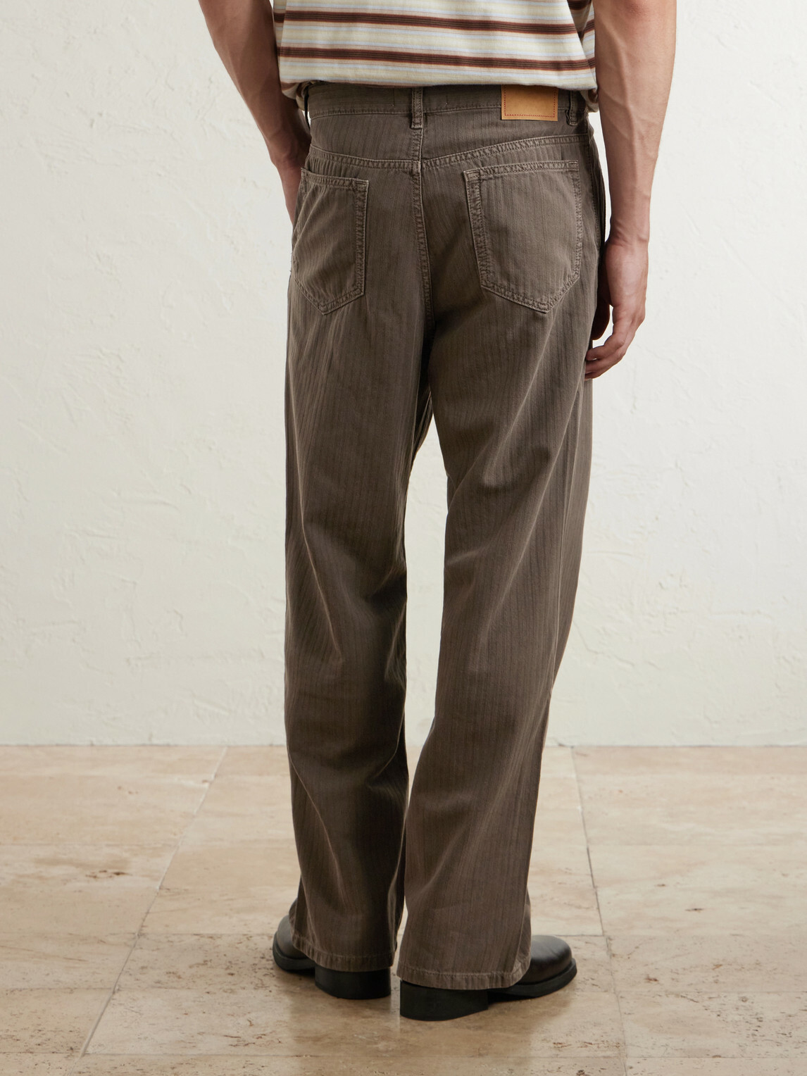 Jeanerica - Genua Wide-Leg Herringbone Cotton-Blend Trousers - Brown