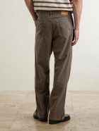 Jeanerica - Genua Wide-Leg Herringbone Cotton-Blend Trousers - Brown