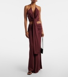Aya Muse Kaima draped jersey crop top