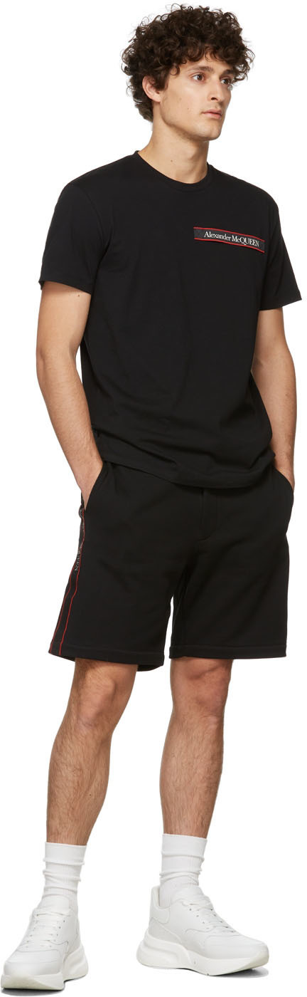 Alexander McQueen Black Selvedge Logo Tape T-Shirt Alexander