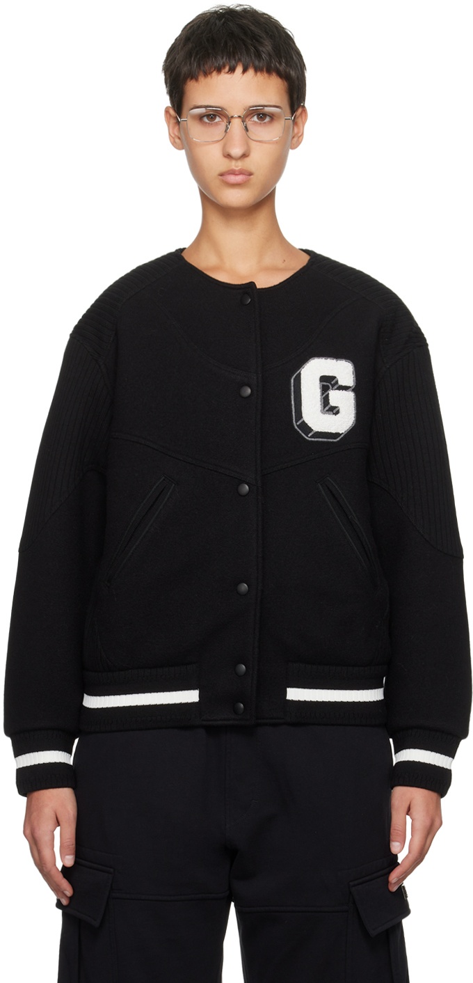 Givenchy Black 'G' Patch Bomber Jacket Givenchy