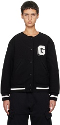 Givenchy Black 'G' Patch Bomber Jacket