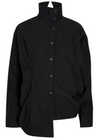 Issey Miyake Twisted Draped Cotton-blend Shirt Black