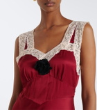 Rixo Keily lace-trimmed satin maxi dress
