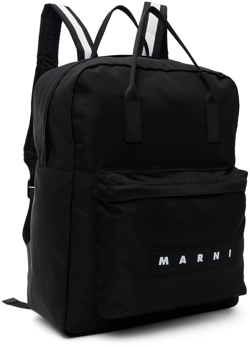 Marni Kids Black Logo Backpack Marni