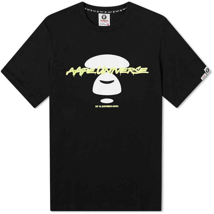 Photo: AAPE Neon Puff Effect Stencil Face Tee