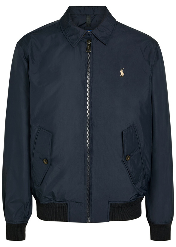 Photo: Polo Ralph Lauren Windbreaker Logo Brushed Poplin Bomber Jacket Navy