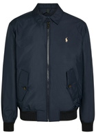 Polo Ralph Lauren Windbreaker Logo Brushed Poplin Bomber Jacket Navy