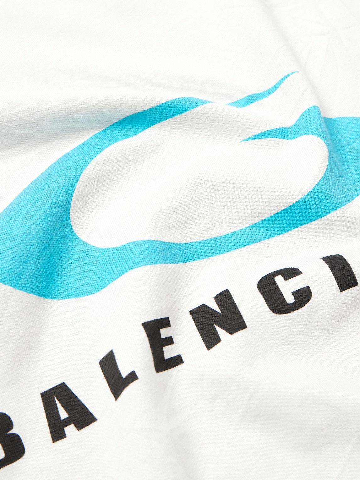 Balenciaga - Oversized Logo-Print Cotton-Jersey T-Shirt - White