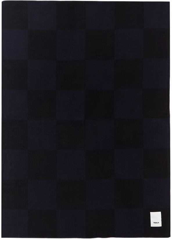 Photo: Tekla Blue & Black Cashmere Checkerboard Blanket