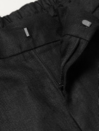 NN07 - Kay 1454 Straight-Leg Pleated Linen Trousers - Black