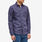 Drake's Men's Linen Summer Shirt in Navy