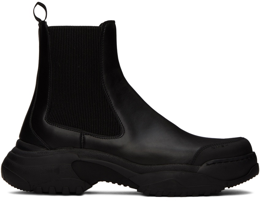 Photo: GmbH Black Faux-Leather Chelsea Boots