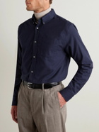 Mr P. - Oxford Cotton-Flannel Shirt - Blue