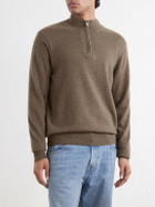 Sunspel - Cashmere Half-Zip Sweater - Brown