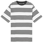 Beams Plus Men's Nep Stripe Pocket T-Shirt in White