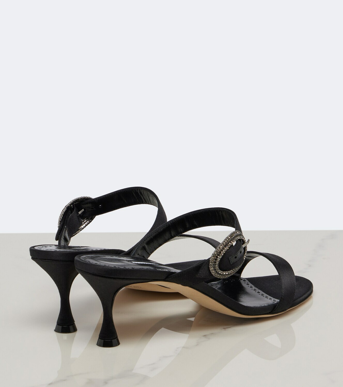 Manolo Blahnik Zutosanmu embellished satin mules