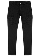 Replay Jann Hyperflex X.lite Black Slim-leg Cargo Trousers