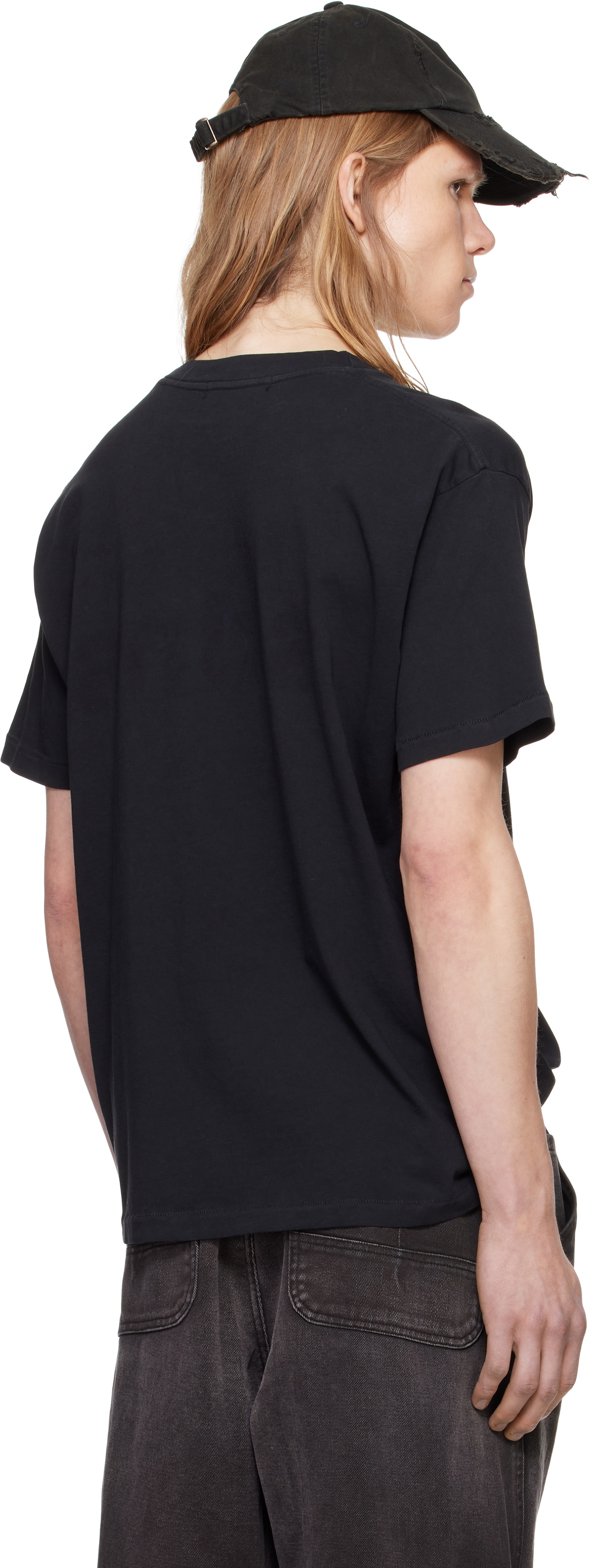 ALEXANDER DIGENOVA Black Crewneck 'Skins' T-shirt Alexander Digenova
